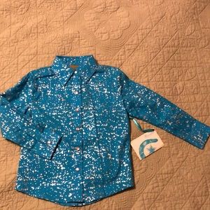 Wrangler girls blue western shirt XXS